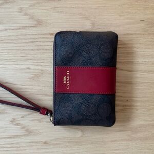 Coach Black and Red Wristlet Wallet